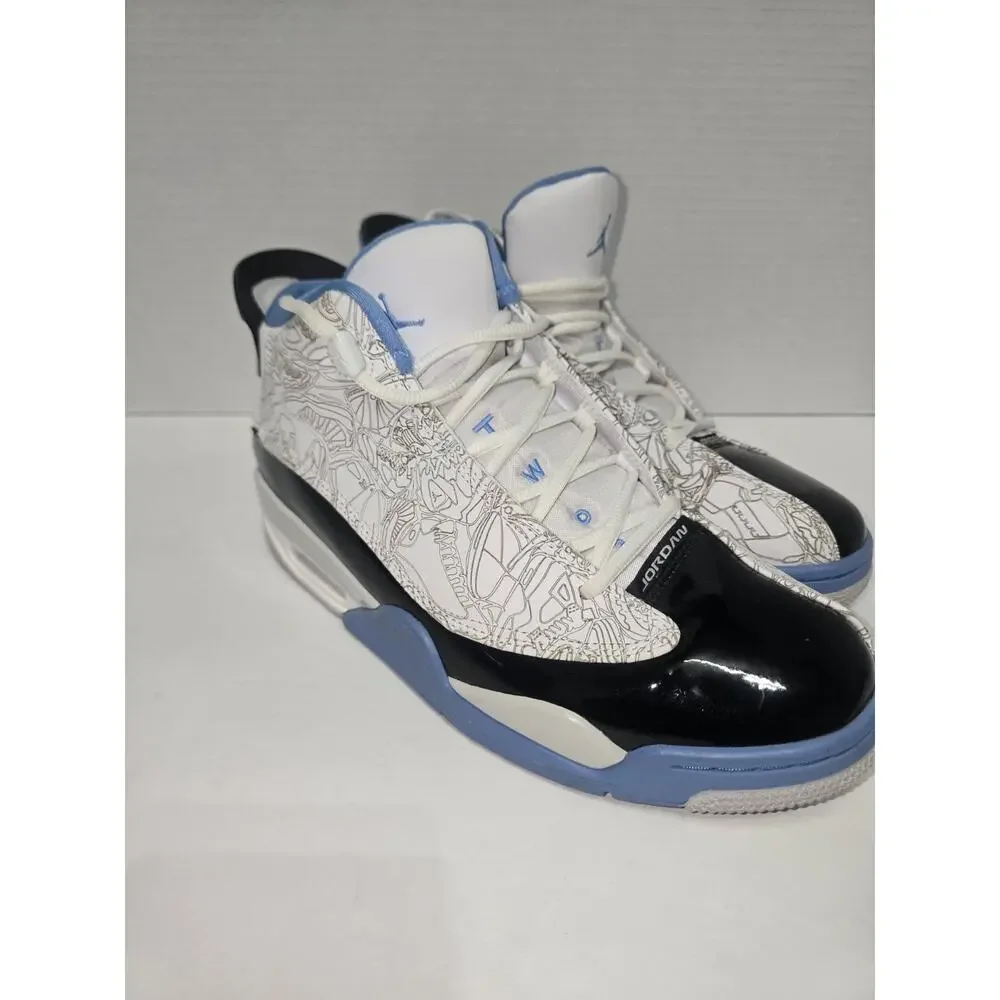 Jordan Two Trey Mid Top Lace-Up Leather Sneakers Unisex Kids US 9.5 W/B/B
